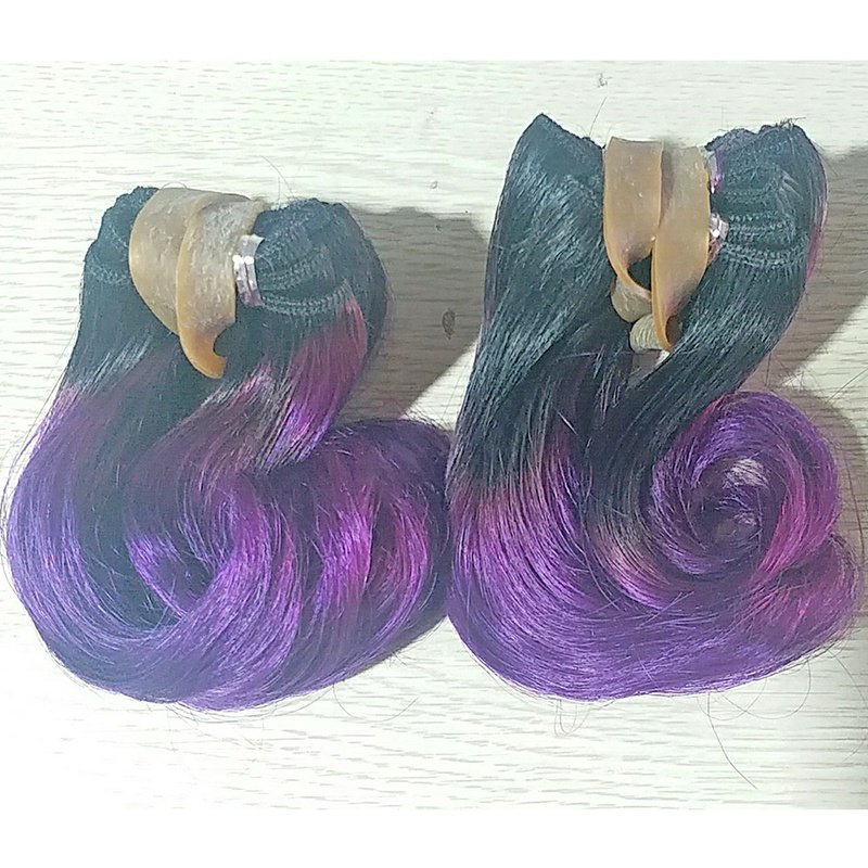 Wholesale 6inch Short Hair Weave Ombre Colors 100%Human Hair Extensions 1B/27 30 Red 99J Grey Purple
