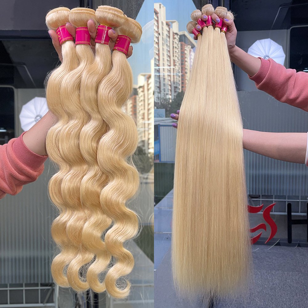 613 40inch raw human blonde hair bundles with frontal, perruque blond virgin hair vendor, remy Brazilian human hair extensions