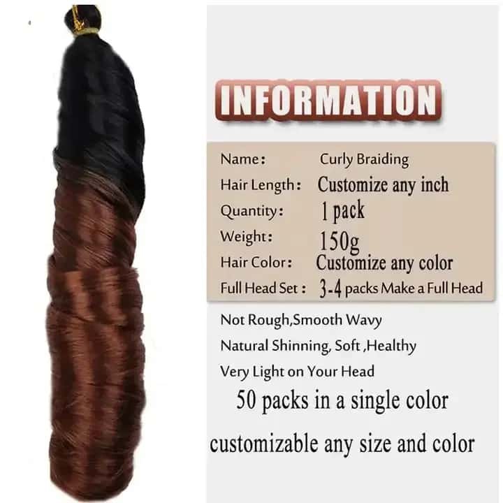 High Quality Smooth French Curls Pre-Stretched Crochet French Curls Box Crochet Braids Hair Extensions100g 22Inch Synthetic Wigs