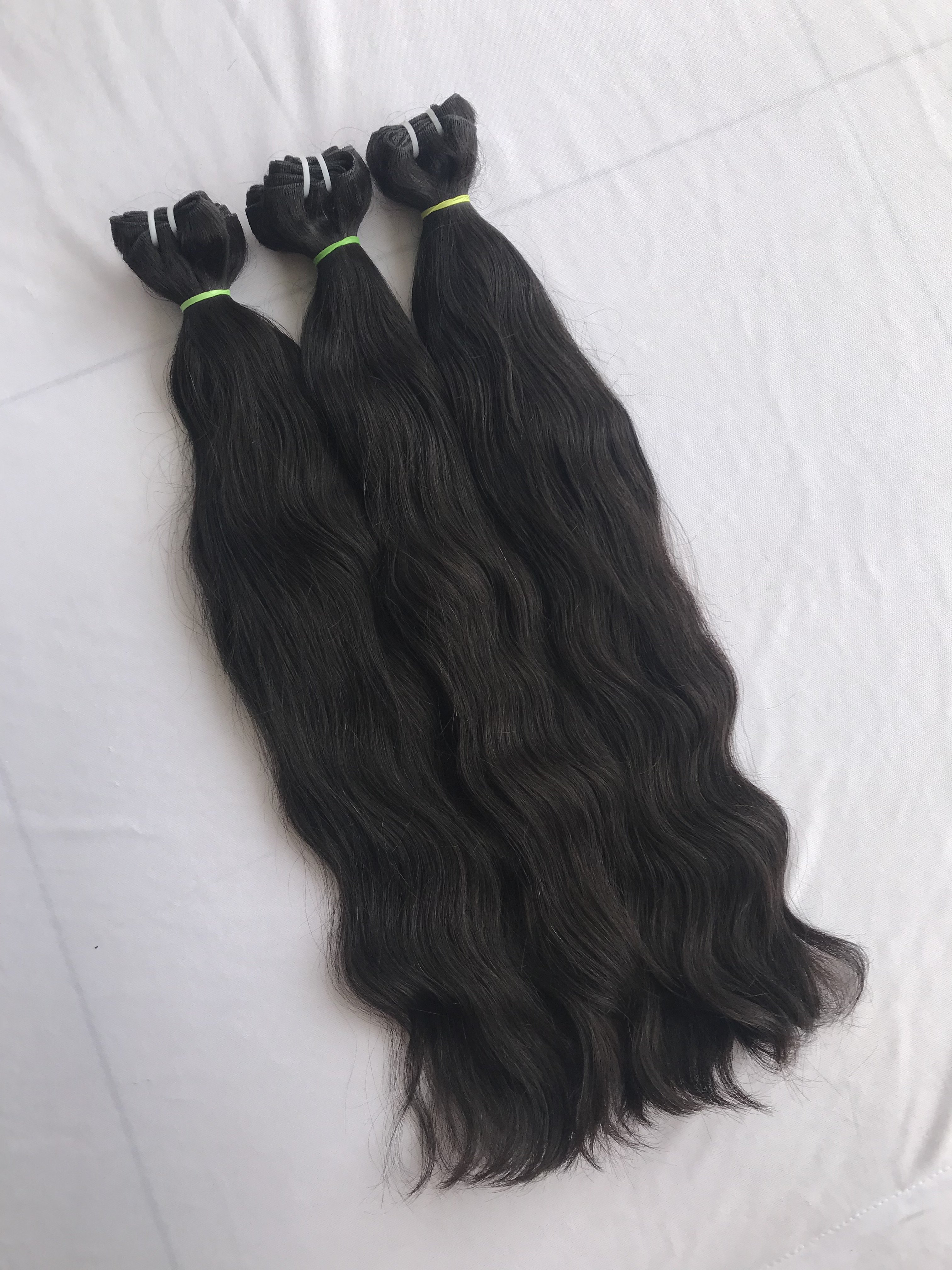 Export 100% Top Quality Raw Remy Indian Temple Virgin 20'' Natural Wavy Bundles Hair Extension Single Donor Hair Indian Supplier