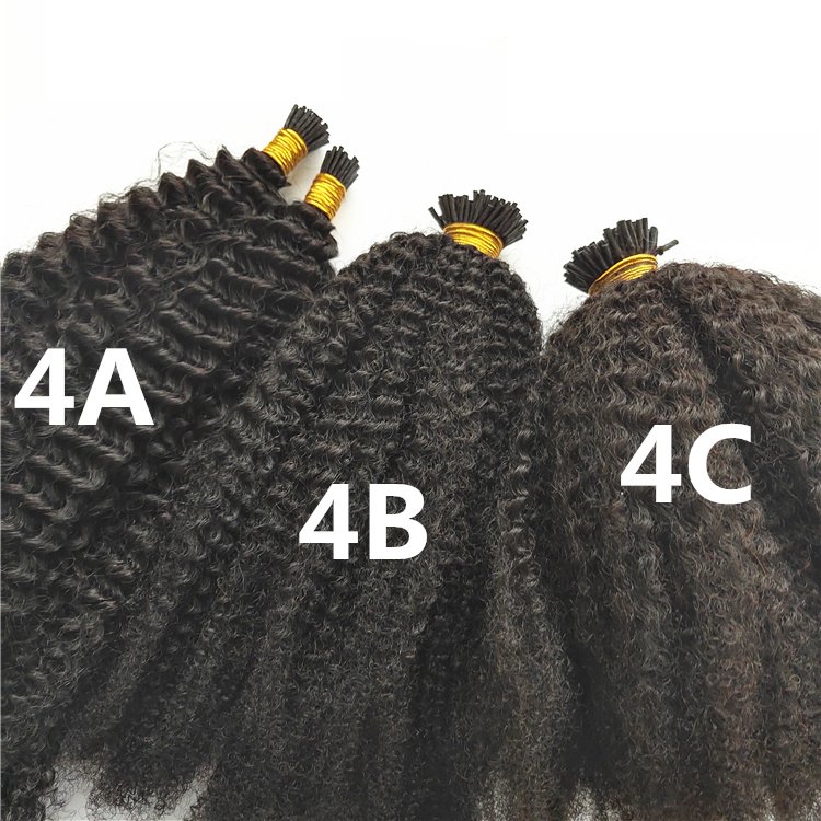 Itip Extension 100% Virgin Brazilian Human Remy Hair Natural Color 4A 4B 4C Afro Kinky Curly I Tip human Hair Extension