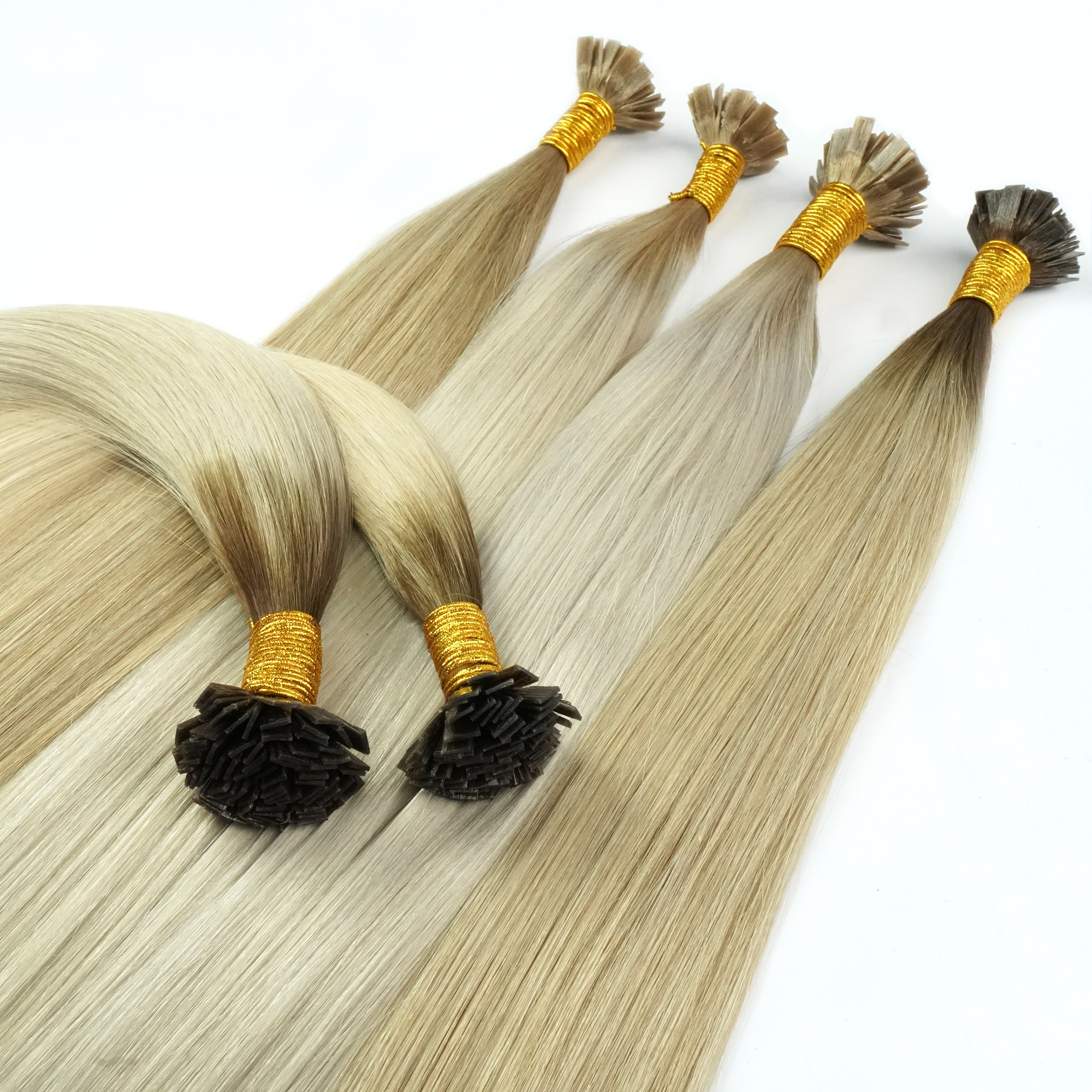 12A Top Grade Double Drawn Wholesale Price Russian Human Remy Hair Keratin Intact Flat Tip Hair Extension