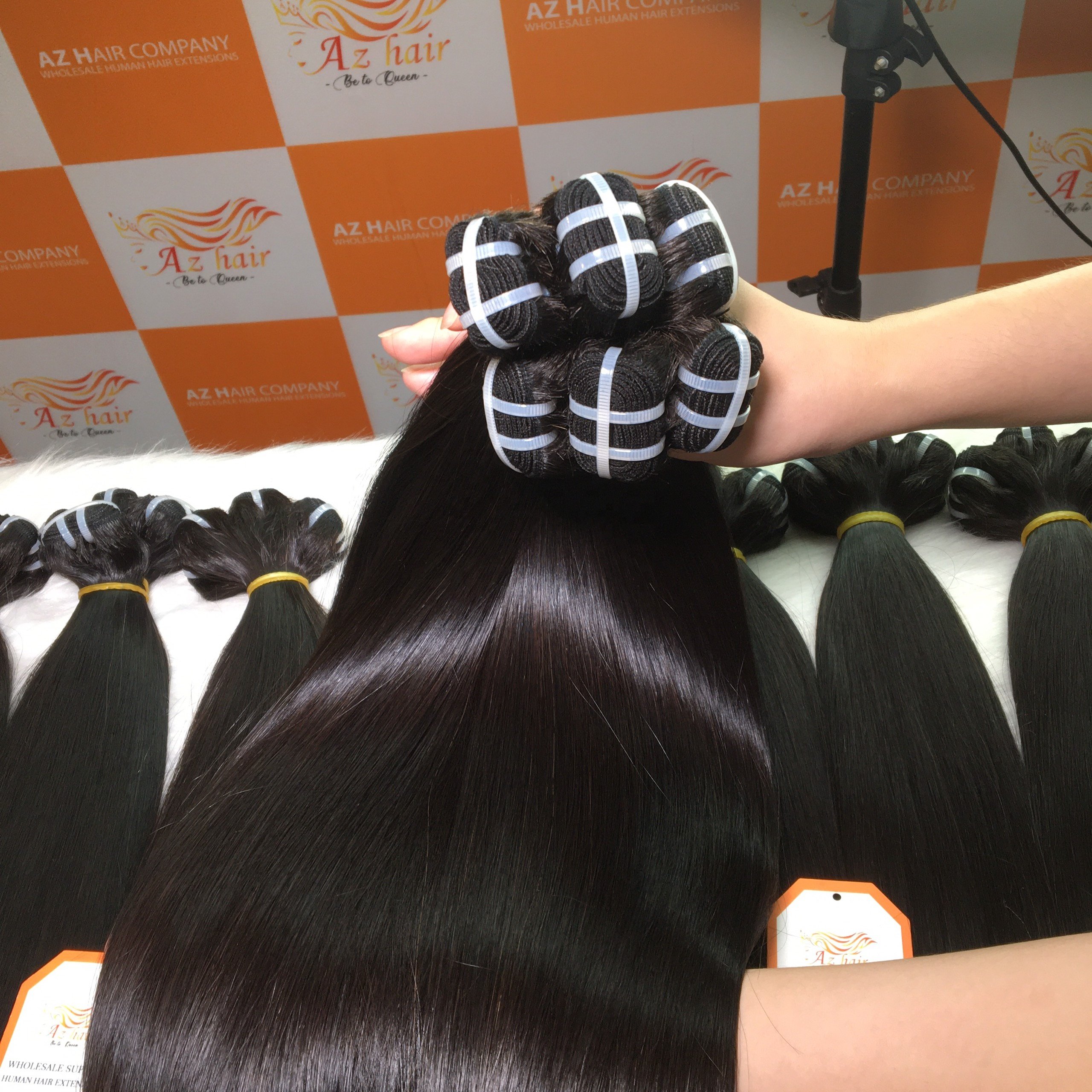 Top Wholesale Weft Hair Bundles Silky Straight Natural Color Super Double Drawn Virgin Cuticle Aligned Hair Hair Extension