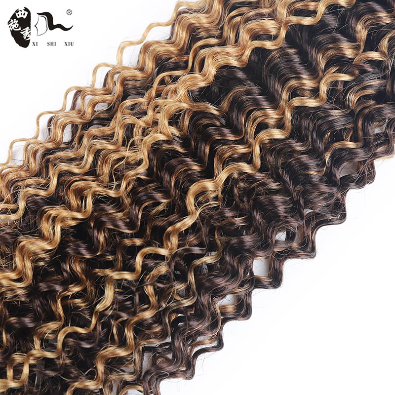 XISHIXIUHAIR Honey Blonde Highlight Color Human Hair Extensions Virgin Bundles With Closure Set Wholesale 100 Dropshipping