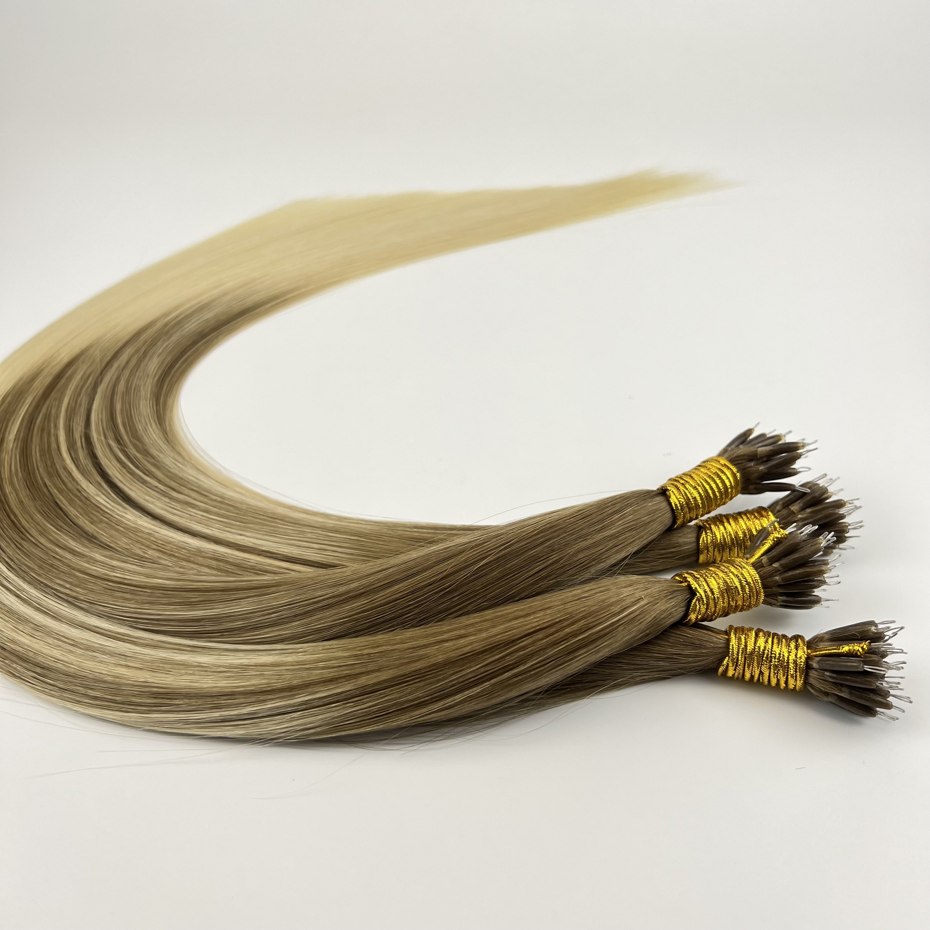 Russian Cuticle Keratin Bond Nano Tips Human Hair Extension Nano Ring Beads and Iron Established Chinese 100% Original 12 Months