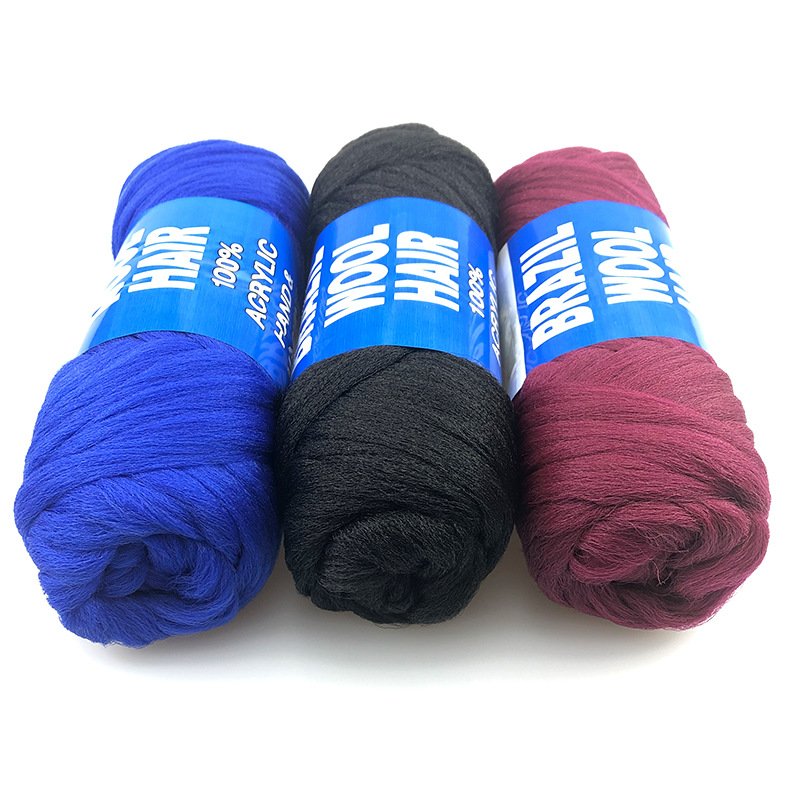 Wholesale Cheap Flame Retardant Synthetic Fiber For Braiding And Crochet Braids Hair Making Brazilian Wool Hair 70g Per Bundle