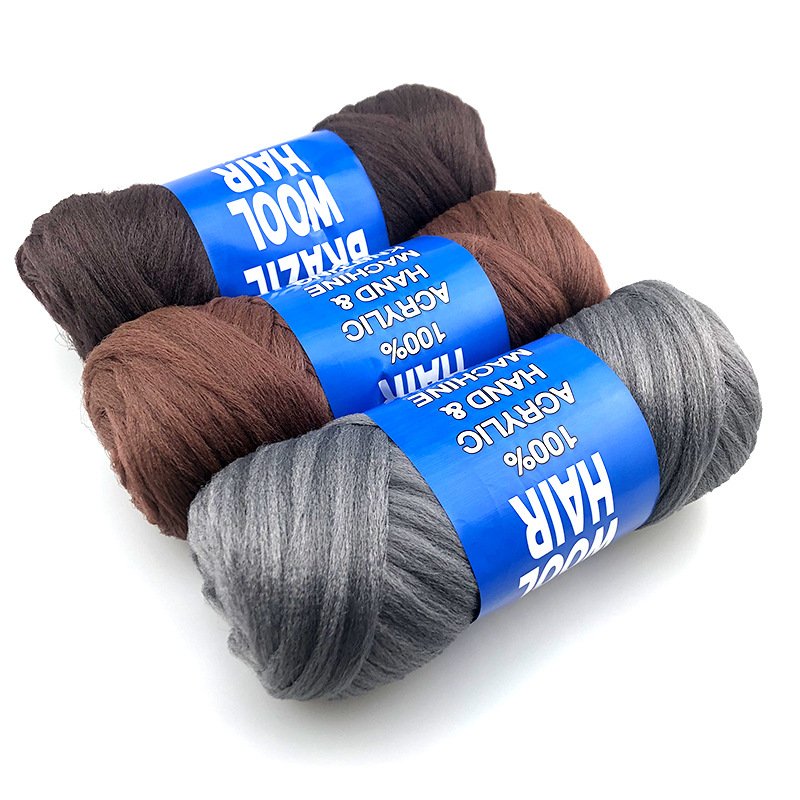 Wholesale Cheap Flame Retardant Synthetic Fiber For Braiding And Crochet Braids Hair Making Brazilian Wool Hair 70g Per Bundle