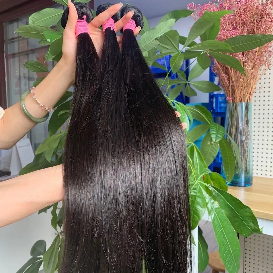 10A 12A Grade Bone Straight Double Weft Human Hair Extension, Free Sample Virgin Mink Brazilian Human Hair Bundle