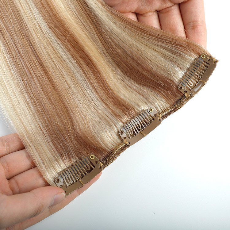 Brazilian Human remy Hair Seamless Clip In Hair Extension For White Woman