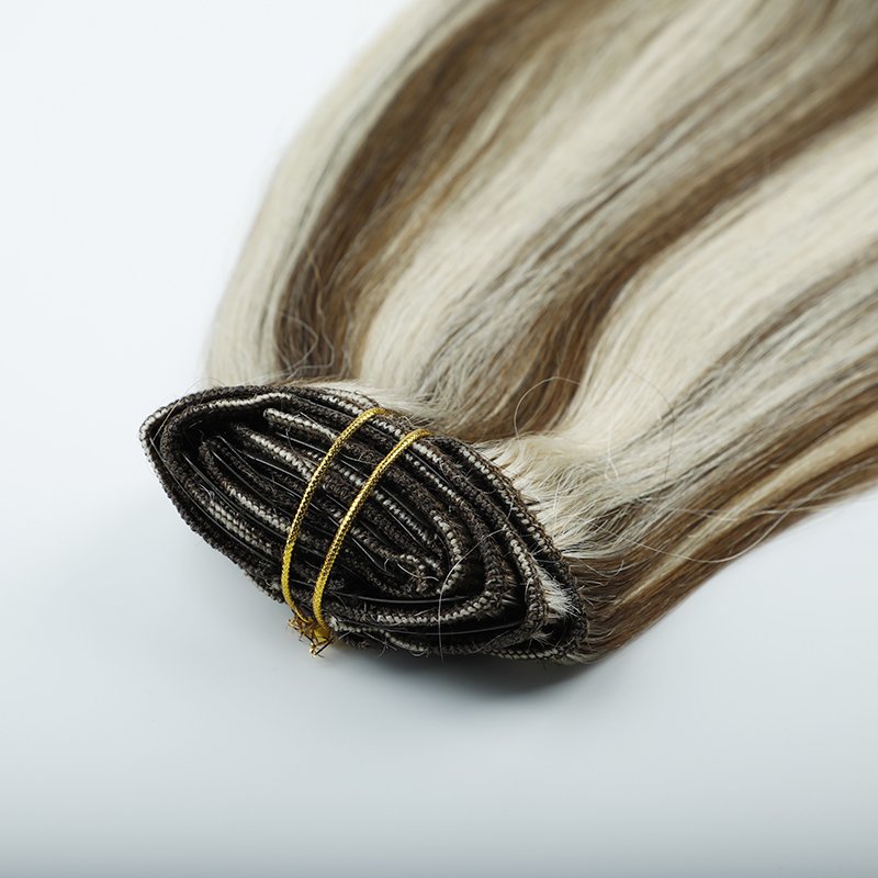 Brazilian Human remy Hair Seamless Clip In Hair Extension For White Woman