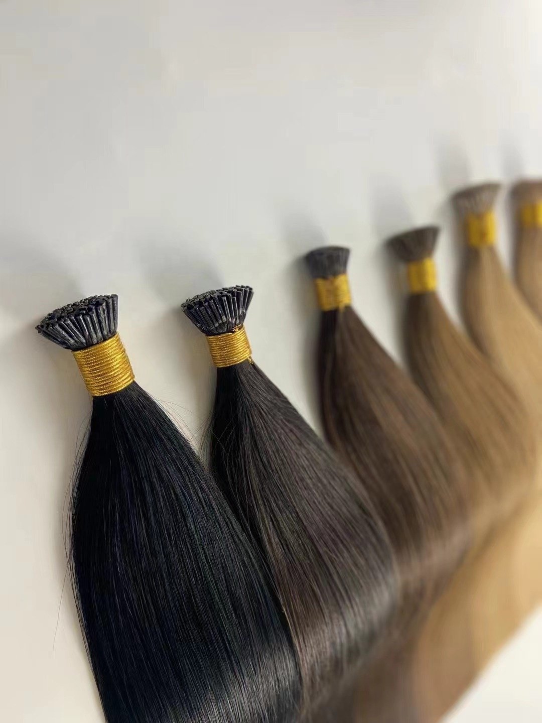 Wholesale 100% Natural Raw Virgin Human Hair High Quality I Tip Human Hair Extensions