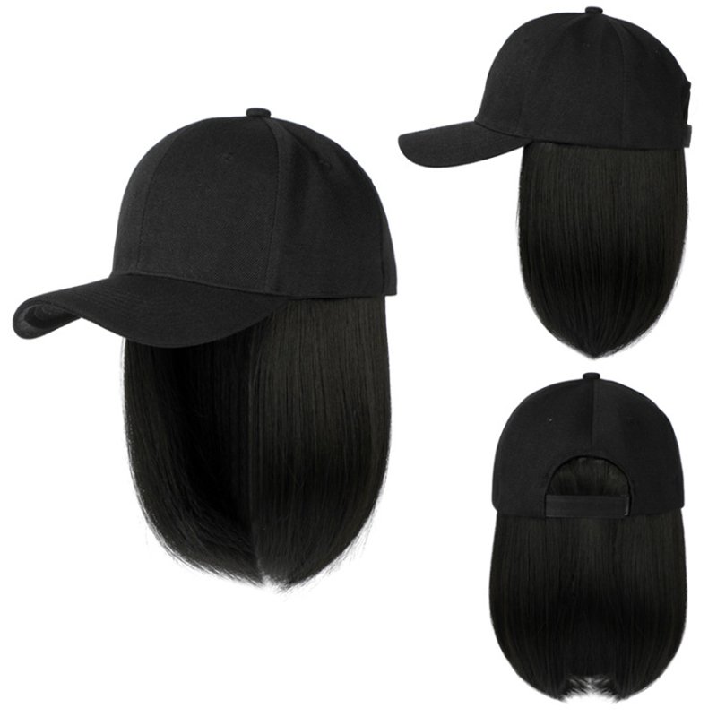 Best Selling Fashion Hair Hat Wig Millinery Short Straight Curly Bob Wig With Hat