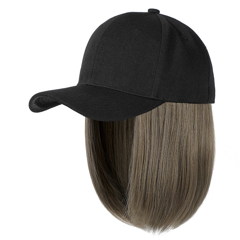 Best Selling Fashion Hair Hat Wig Millinery Short Straight Curly Bob Wig With Hat
