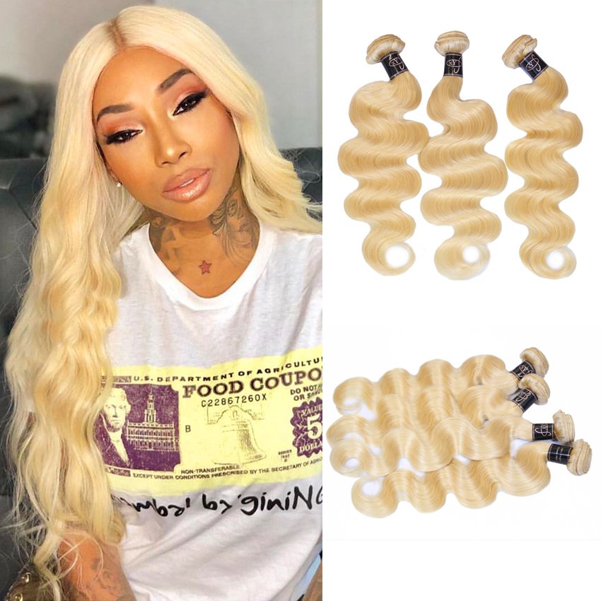 Free sample raw wefted human hair extensions curly lace closure 613 blonde bundles with frontal hair weave diatributors