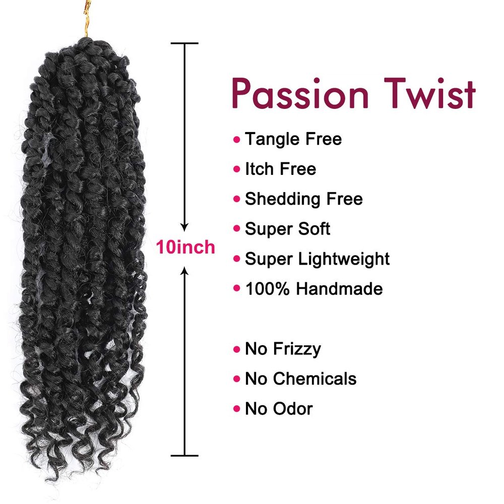 8 Inch Pre-twisted Crochet Passion Twist Hair Pre-looped Crochet Braids Hair for Women Synthetic Hair Extensions