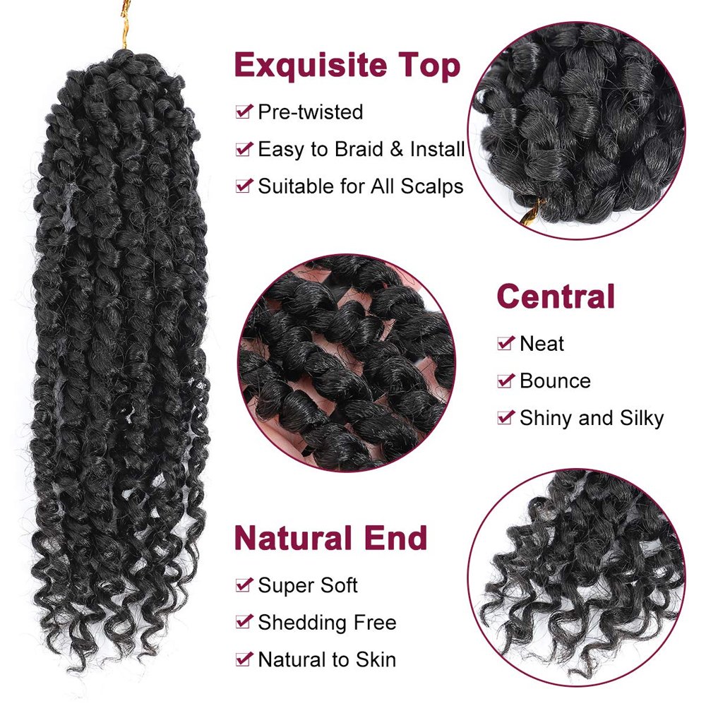 8 Inch Pre-twisted Crochet Passion Twist Hair Pre-looped Crochet Braids Hair for Women Synthetic Hair Extensions