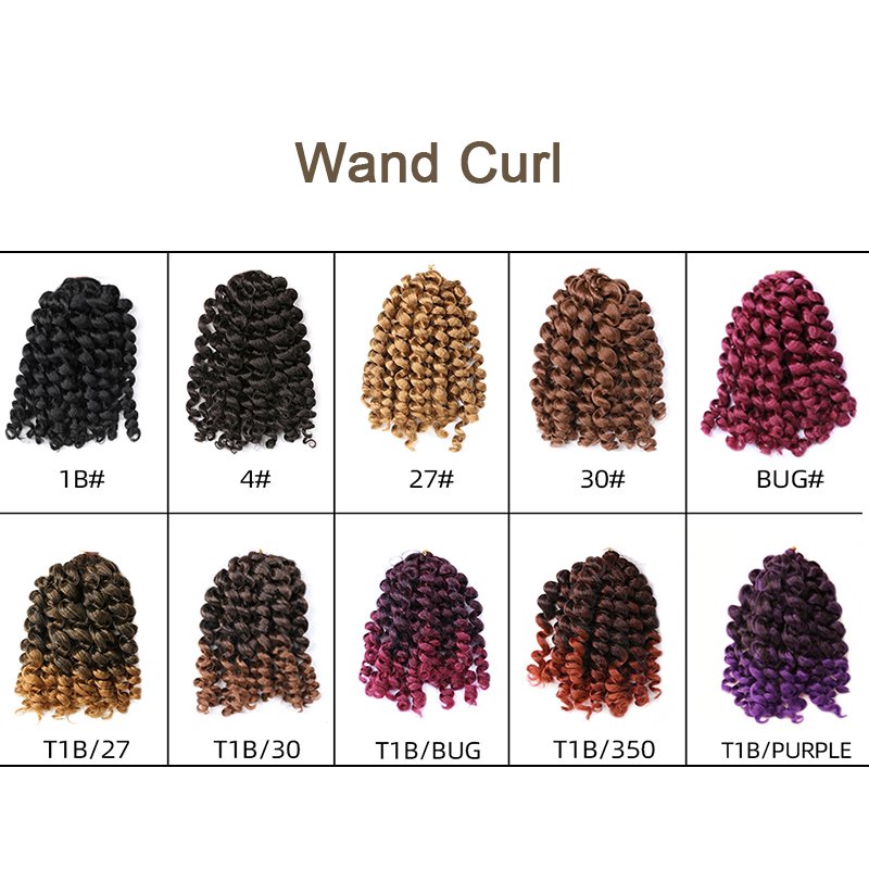 Bounce Crochet Hair Wand Curl Crochet Braids 8 inch Synthetic Pre Looped Crochet Hair Extensions Crochet Braiding Hair 20 Roots