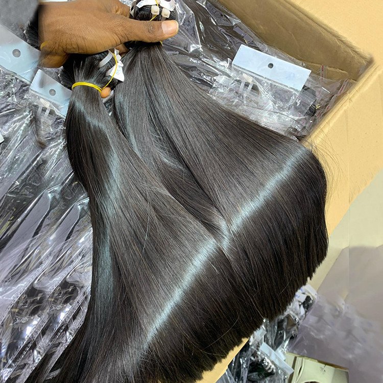 100% Unprocessed Vietnam Virgin Cuticle Intact Hair Bundle Vendors Bulk Double Drawn Weft Raw Indian Temple Human Hair Extension