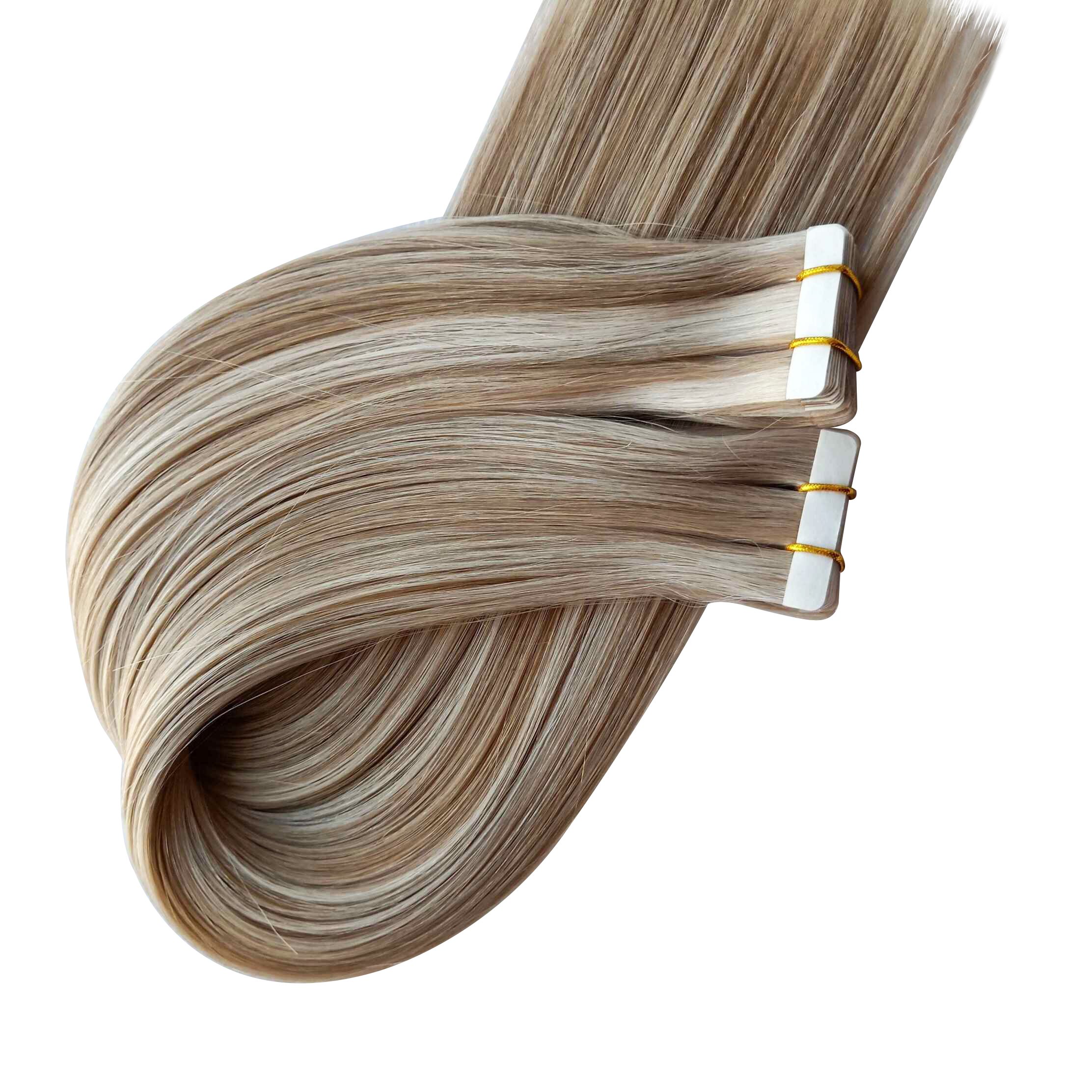 Double Drawn Full Cuticle Aligned Tape In Hair Extensions Wholesale Price Russian Human Remy Hair Extensions