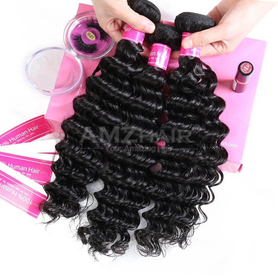 Grade 10A Raw Brazilian Remy Deep Wave Human Hair 3 4 Bundles Wholesale Virgin Cuticle Aligned Human Hair Extension Vendors