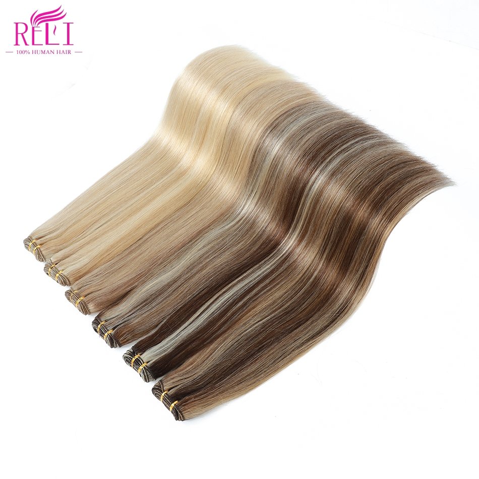Unprocessed Wholesale Highlight Color Human Hair Extension Straight Hair Bundles Original Brazilian Straight Hair Bundles