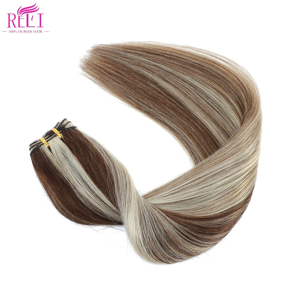Unprocessed Wholesale Highlight Color Human Hair Extension Straight Hair Bundles Original Brazilian Straight Hair Bundles