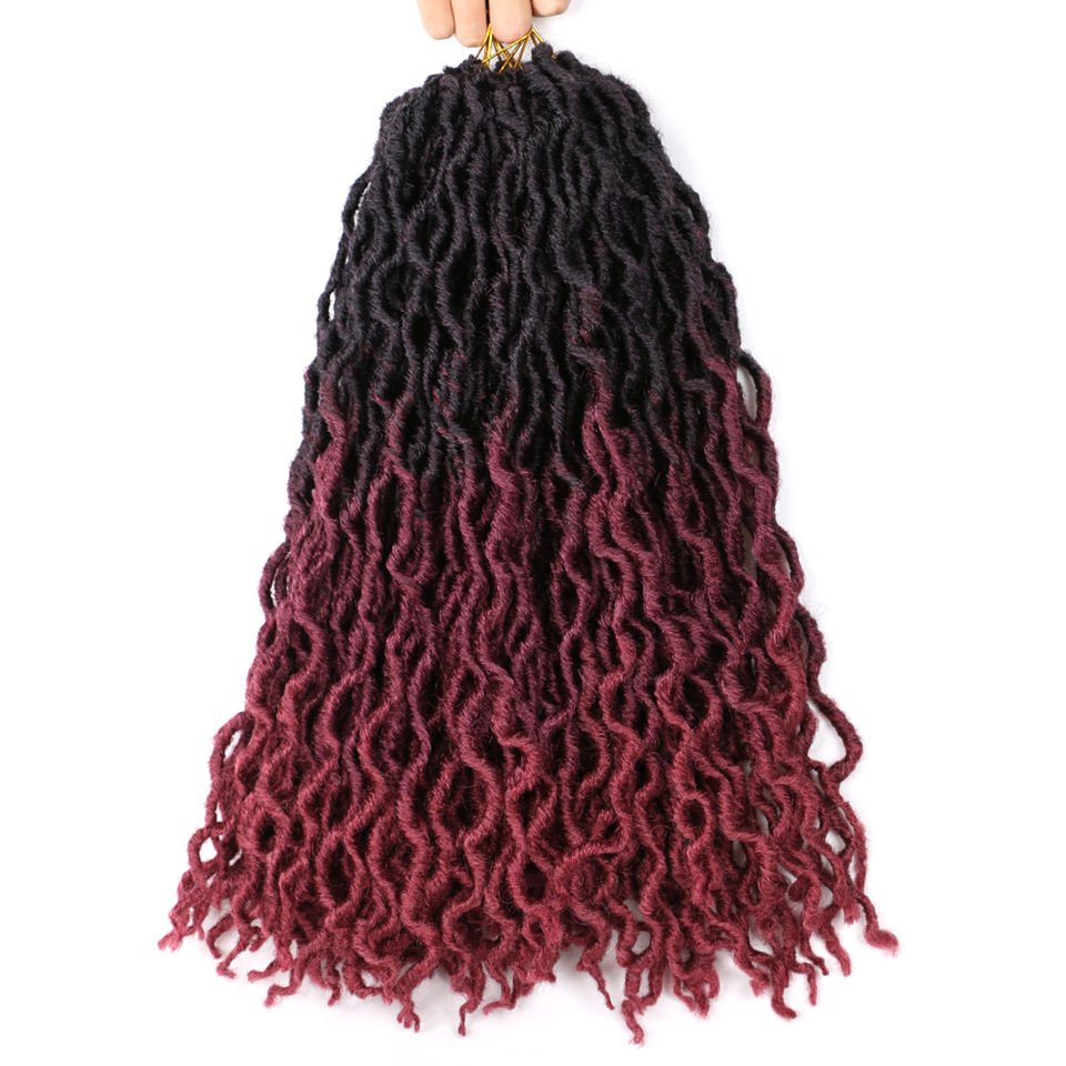 Goddess Wavy Faux locs Crochet Hair Soft Gypsy Locs Ombre Crochet Hair natural looking and Pre-Looped Synthetic crochet Hair