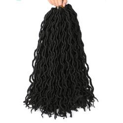 Goddess Wavy Faux locs Crochet Hair Soft Gypsy Locs Ombre Crochet Hair natural looking and Pre-Looped Synthetic crochet Hair