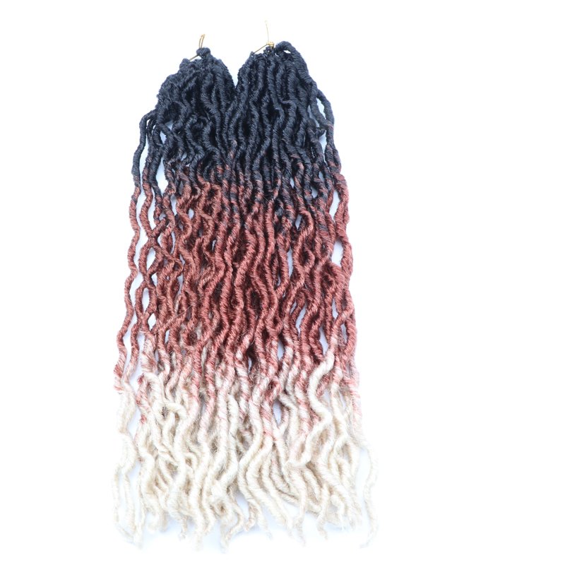 Goddess Wavy Faux locs Crochet Hair Soft Gypsy Locs Ombre Crochet Hair natural looking and Pre-Looped Synthetic crochet Hair