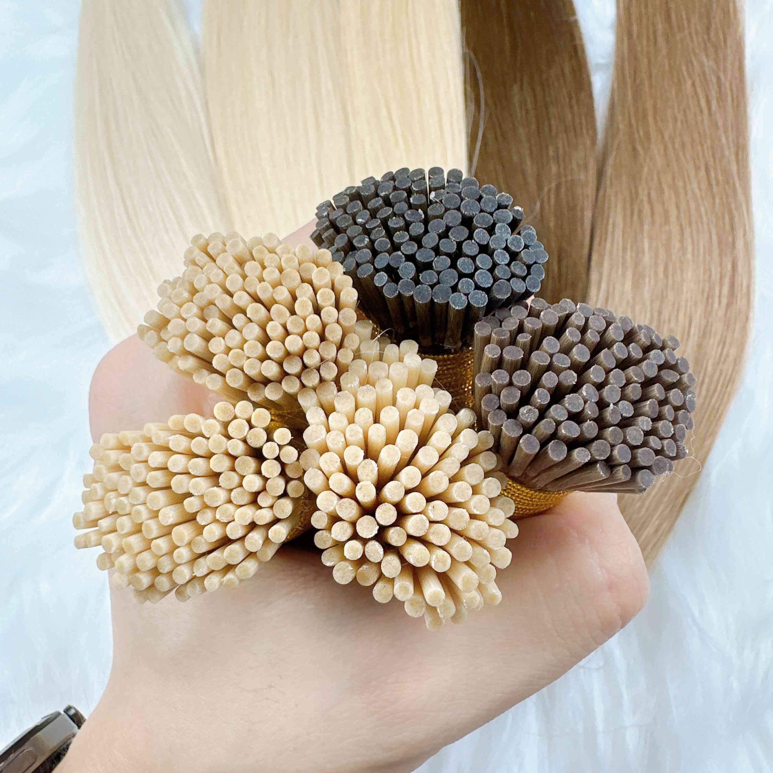I Tip Wholesale Double Drawn Italian Prebonded Hair Extensions & wigs Virgin Keratin I Tip Human Hair Extension