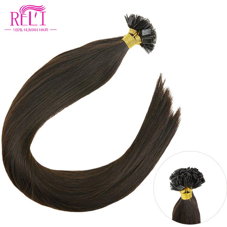 Top quality k tip human hair extensions light color highlight keratin flat tip hair extensions remy double drawn flat tip hair
