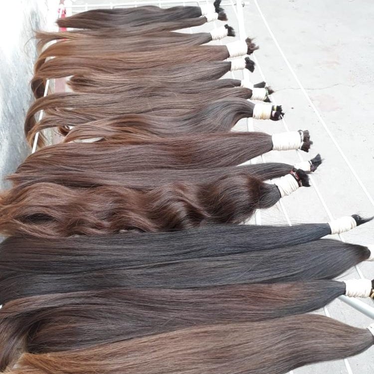 Factory Wholesale Virgin Brazilian Hair in Raw Material Straight Wave Style No Chemicals High Quality Bulk Hair