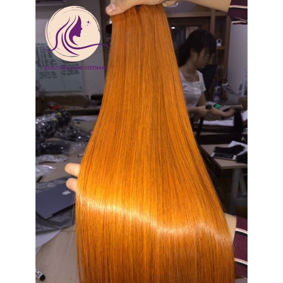 Full Orange Affordable Bone Straight Silky Mirror Aligned Hair Weave Bundles Double Drawn Human Hair Raw Hair Vendors