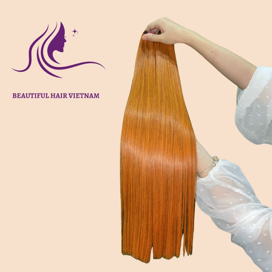 Full Orange Affordable Bone Straight Silky Mirror Aligned Hair Weave Bundles Double Drawn Human Hair Raw Hair Vendors