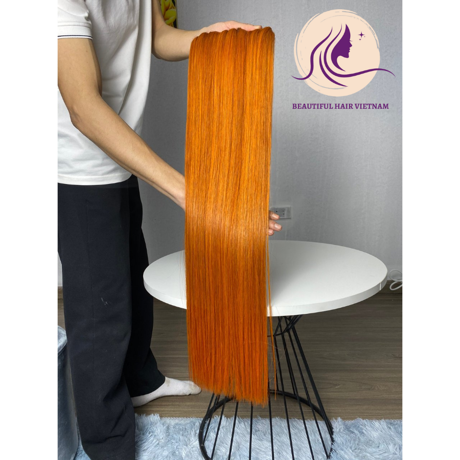 Full Orange Affordable Bone Straight Silky Mirror Aligned Hair Weave Bundles Double Drawn Human Hair Raw Hair Vendors