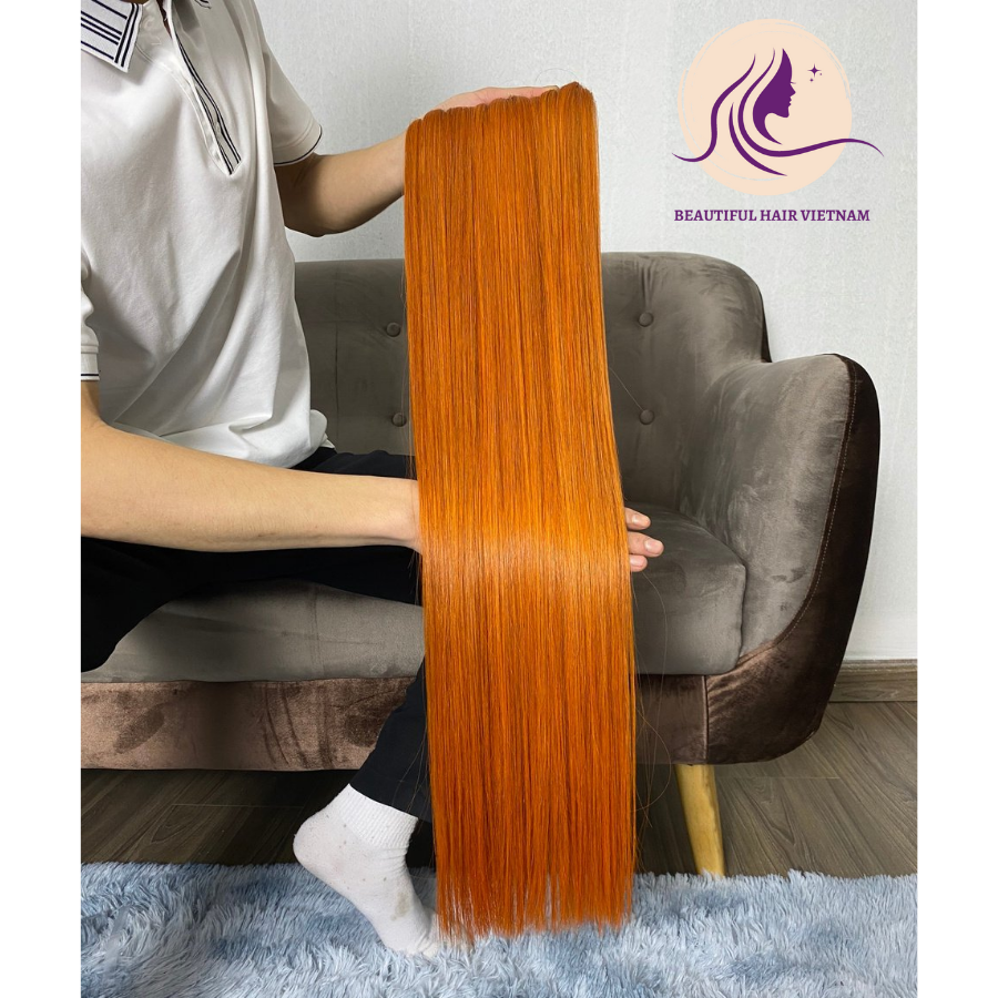Full Orange Affordable Bone Straight Silky Mirror Aligned Hair Weave Bundles Double Drawn Human Hair Raw Hair Vendors
