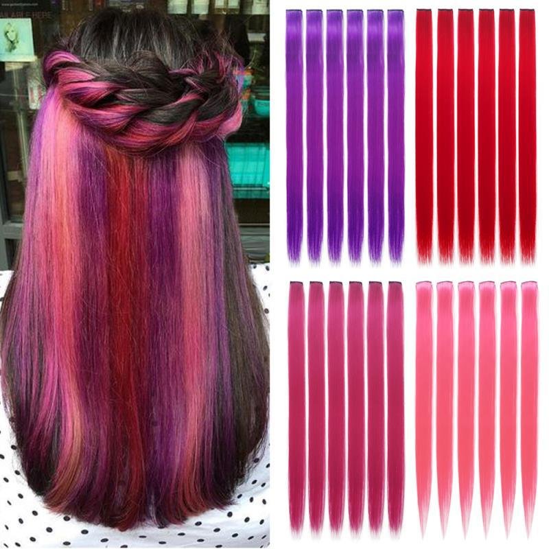 2024 fancy one piece clip in remy hair Extensions Highlight Colored Clip on One Piece Human Hair Extensions