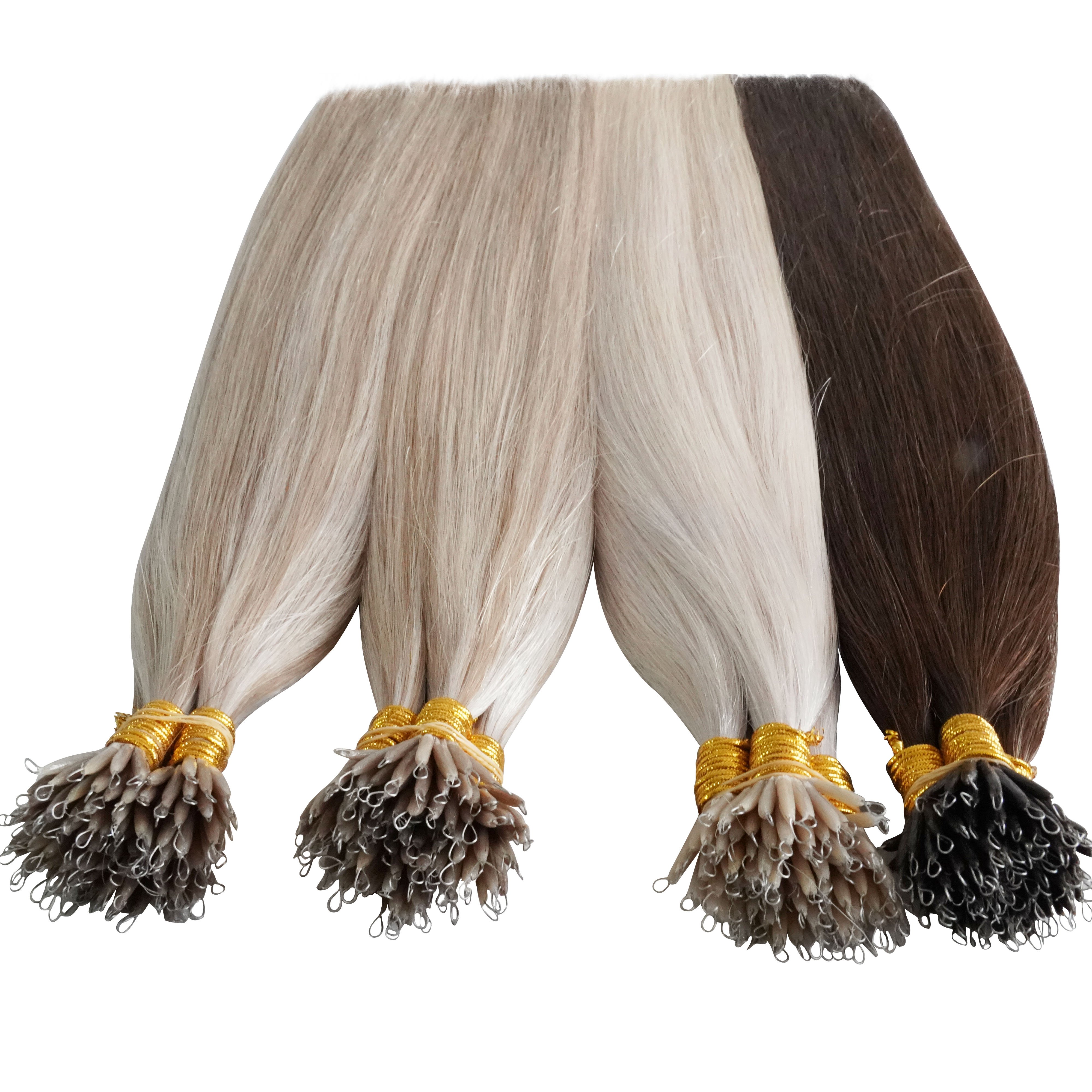 Wholesale Price 12A Top Grade Unprocessed Hair Micro Beads Nano Ring Pre Bonded Human Hair Extension