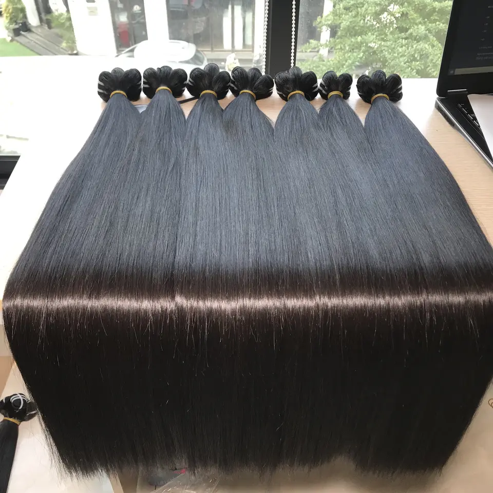 Unprocessed raw virgin bulk human hair,bone straight natural mink brazilian hair bundle,wholesale brazilian human hair extension