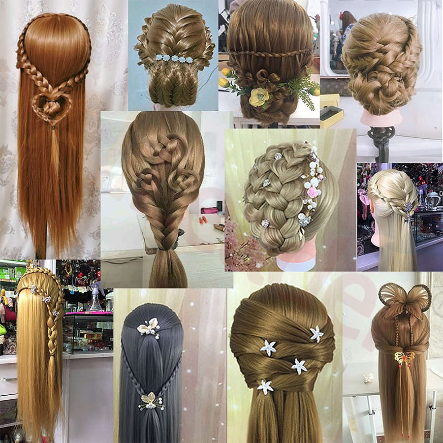 AliLeader Hairdresser Makeup Teaching Head Practise Head Hair Dummy Training Mannequin Doll Head