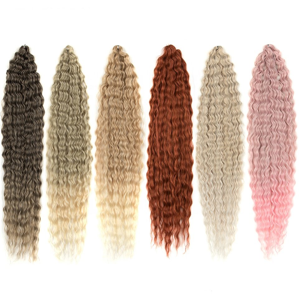 Wholesale Water Wave Crochet 30Inch 100G 300G Russian Deep Wave Twist Hair Braiding Hair Weaving Synthetic Hair Extension