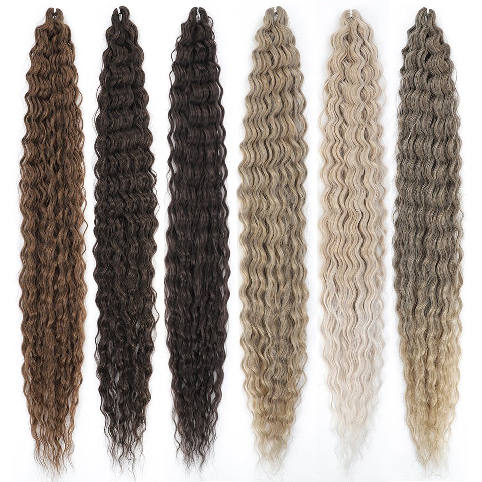 Wholesale Water Wave Crochet 30Inch 100G 300G Russian Deep Wave Twist Hair Braiding Hair Weaving Synthetic Hair Extension