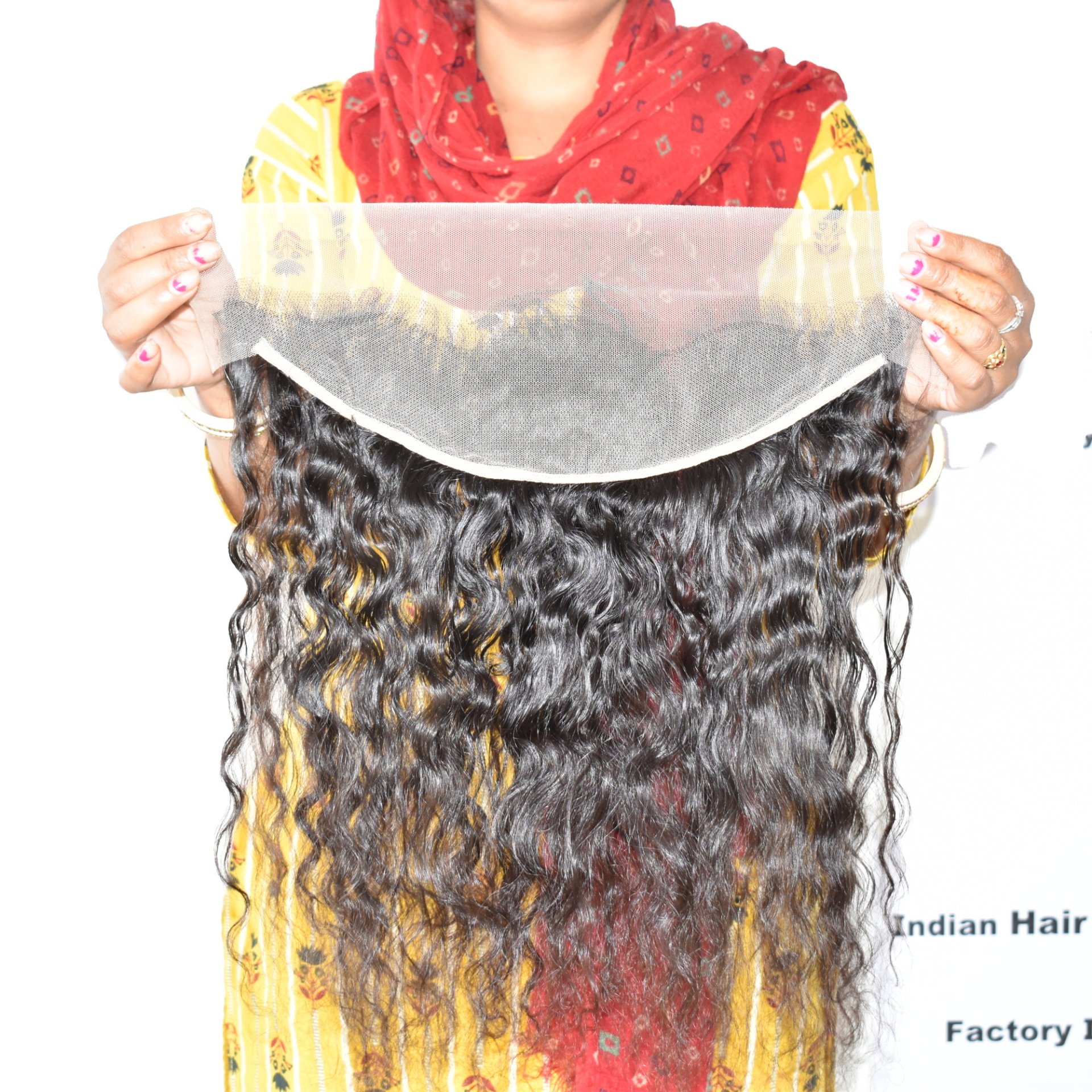 100% Raw Unprocessed hair One Donor Machine Double Weft Curly 13*4 Frontal Cuticle Aligned Cambodian Human Hair extensions