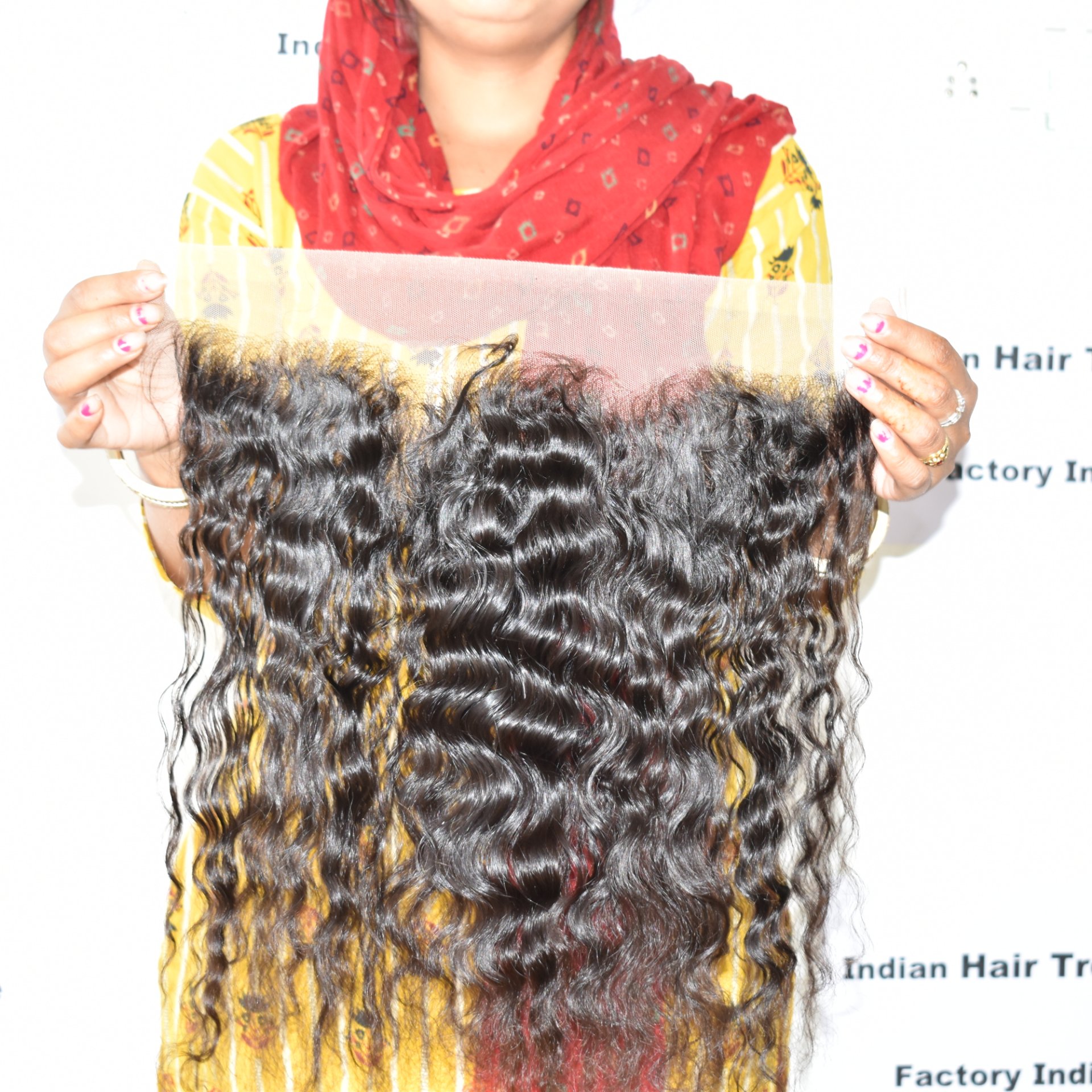 100% Raw Unprocessed hair One Donor Machine Double Weft Curly 13*4 Frontal Cuticle Aligned Cambodian Human Hair extensions