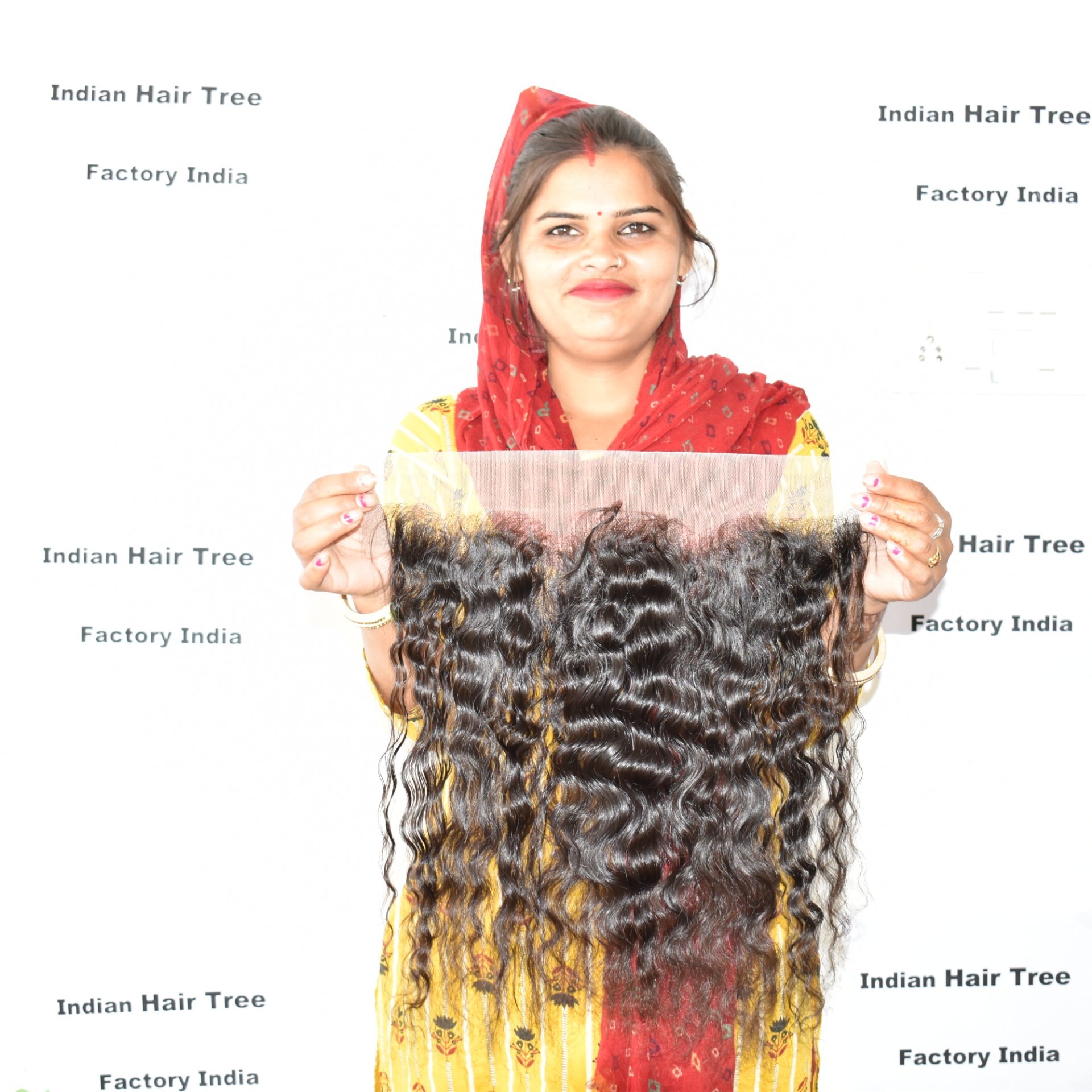 100% Raw Unprocessed hair One Donor Machine Double Weft Curly 13*4 Frontal Cuticle Aligned Cambodian Human Hair extensions