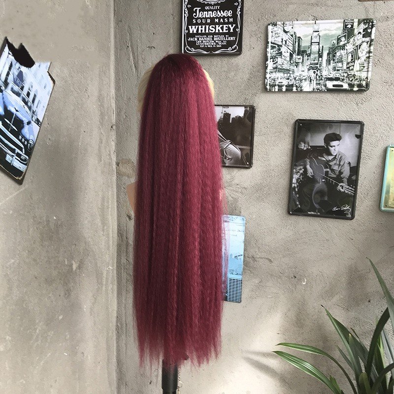 Hot 28inch Afro Wrap Around Ponytail 120g Long Kinky Straight Hair Extension Synthetic Yaki Ponytail for women wig braid