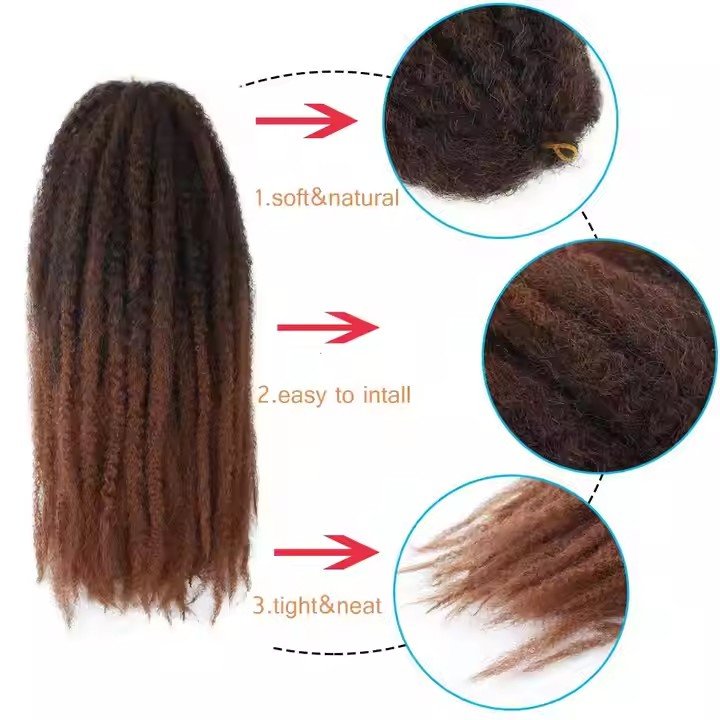18 Inches 100g Marley Twist Crochet Hair Extensions Kinky Curly African Twist Braiding Hair Locs Long And Soft For Man And Woman