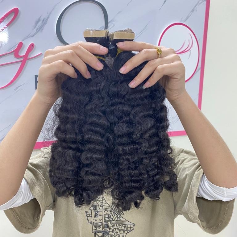 Raw Tape-in Hair Vietnamese Straight, Cambodian Wavy, Burmese Curl Sky Hair Vietnam brand 100% Human Hair made in Vietnam