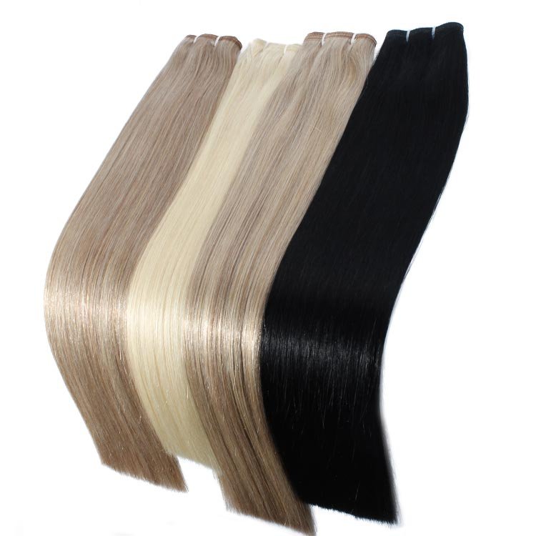 Super Double Drawn Invisible Flat Weft Remy Hair Extensions 100% Human Hair Extensions Weft