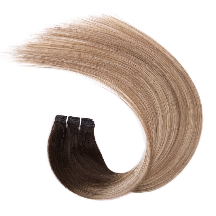 Super Double Drawn Invisible Flat Weft Remy Hair Extensions 100% Human Hair Extensions Weft
